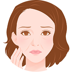 たるみ・ほうれい線が気になる女性のイラスト